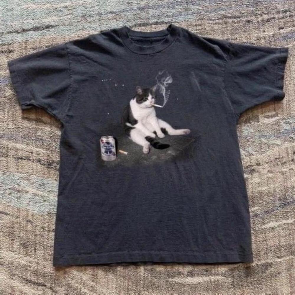 Black Cat Smoking Tee